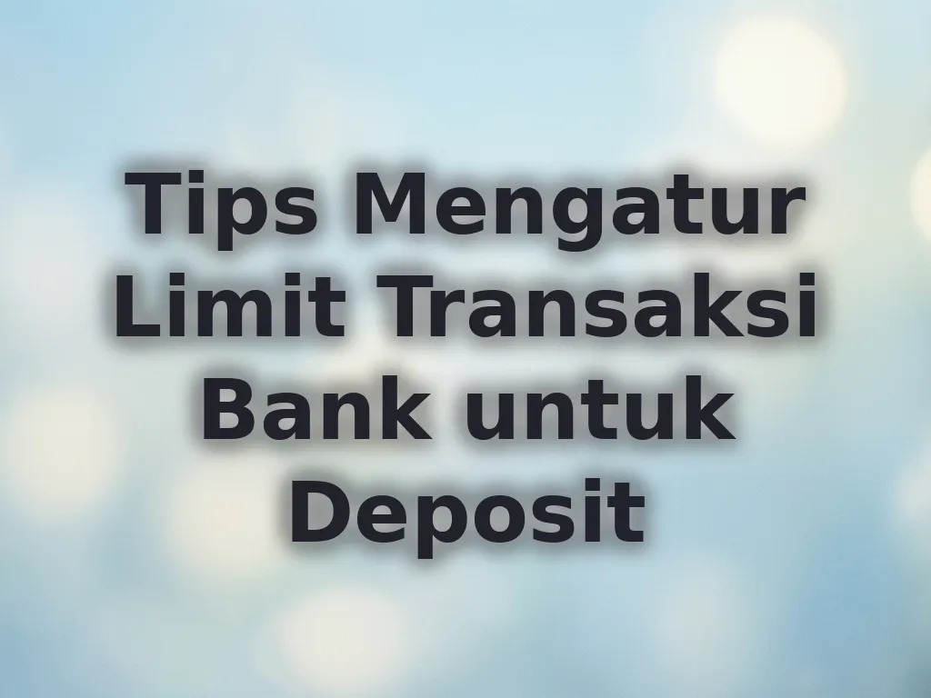 Tips Mengatur Limit Transaksi Bank untuk Deposit